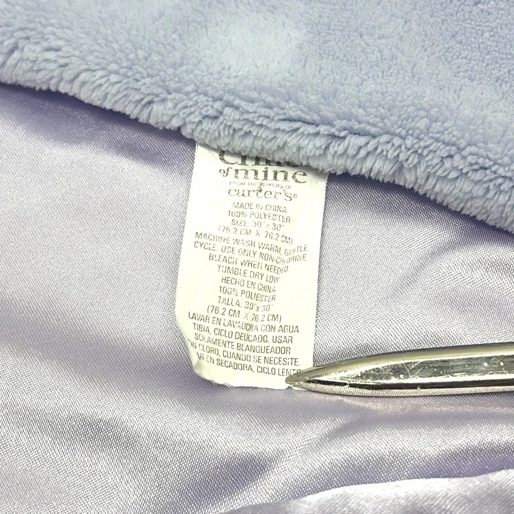 Vintage Child of Mine Carters Purple 3D Heart Baby Blanket Satin Back Rare 00s